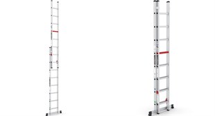 Çağsan 8 basamaklı İki Parçalı Sürgülü Alüminyum Merdiven TS6050 2.44m-4.12m